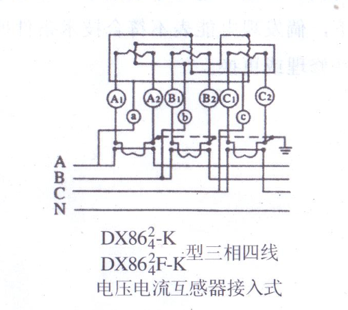 低壓電中電流亙感器怎么接入三相四線計量表進行計量.