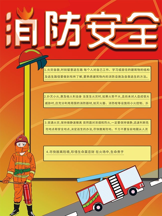 消防安全宣傳海報圖片素材